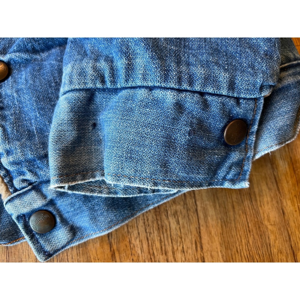 Vintage Wrangler Denim Jacket Sherpa Lined Corduroy Collar Blue Made in USA - Picture 5 of 8